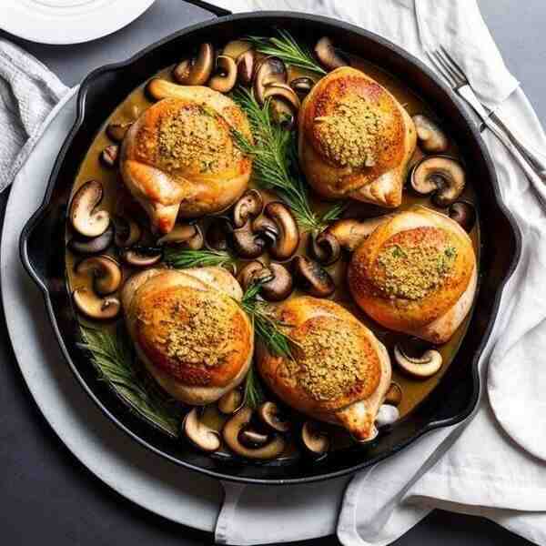 Жаркое с курицей и грибами в сметане